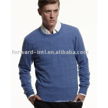 Men's cashmere windowpane sweater